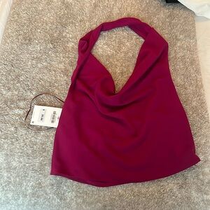 Zara Fluid Neckline Halter Top - Small